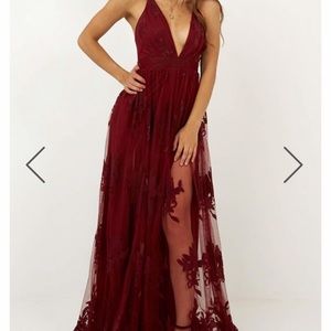 maxi wine dress